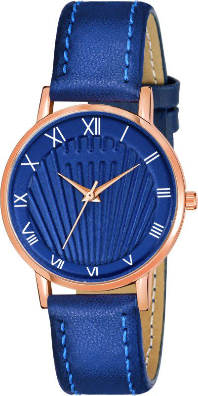 Analog Watch - For Girls Blue Stylish Roman Designer Leather Strap Analog Watch for girls and women