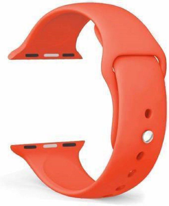 Monkish Soft Silicon Strap Band 38 mm Silicone Watch Strap  (Orange)