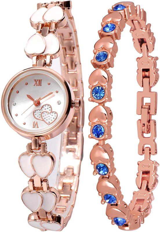 Analog Watch - For Women SC15748|Pack of 2 Unique Design Bracelet Combo Rich look Diamond Finished