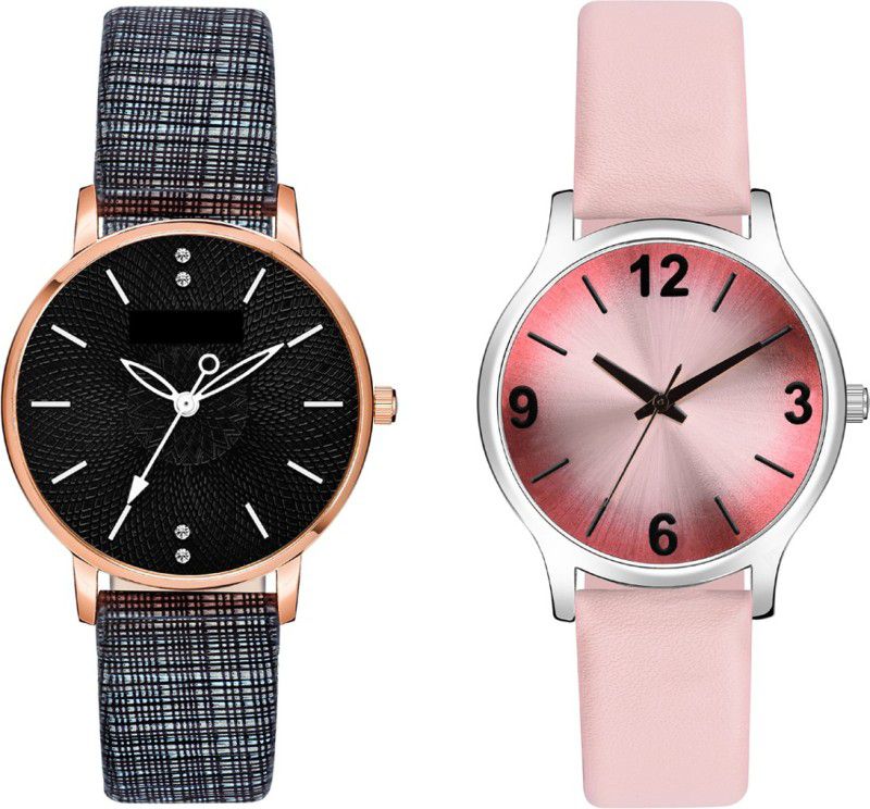 New Attractive Ethnic Design Dial And Genuine Leather Strap Analog Watch - For Girls MT352312