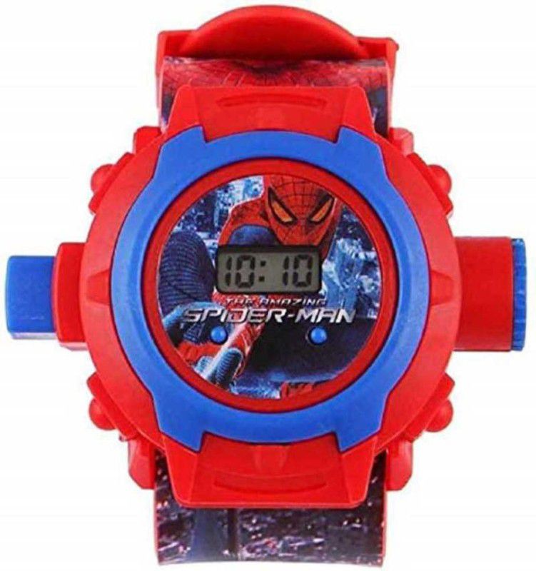Digital Watch - For Boys Digital Spiderman Wonderful Projector Watch for Kids, Diwali Gift, Birthday Return Gift,24 Digital Projector Images.