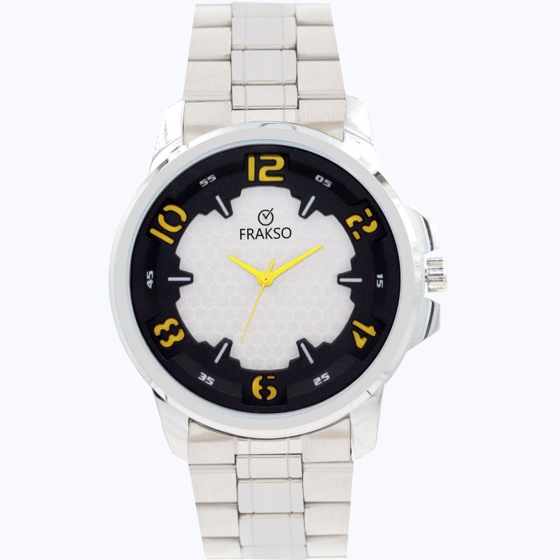 Premium Black & White Color Texture Dial and Silver Color Chain Analog Watch - For Men F-TF195-YLSL