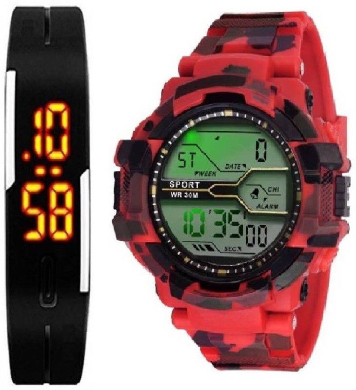 WATCH Digital Watch - For Boys & Girls New Digital Red Combo Watch - For Boys