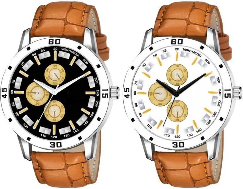 Analog Watch - For Men SPORTS STYLISH DESIGNER DIAL WITH LEATHER STRAP WATCH FOR MEN MOST STUNNING DESIGNER FAST SELLING TRACK FOR FESTIVAL_PARTY_DIWALI_WEDDING_BIRTHDAY SPECIAL WATCH FOR BOYS WATCH COMBO