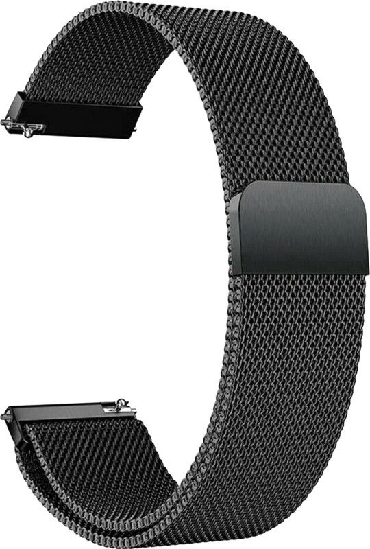 ACM Watch Strap Magnetic Loop 20mm Compatible with Amazfit Gts 2 Mini ( Smartwatch Luxury Metal Chain Band Black) WSM4M20BK1015N1 20 mm Metal Watch Strap  (Black)