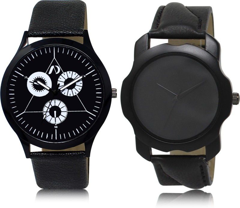 Analog Watch - For Boys & Girls AD04-LR22 New Attractive Black Leather Strap