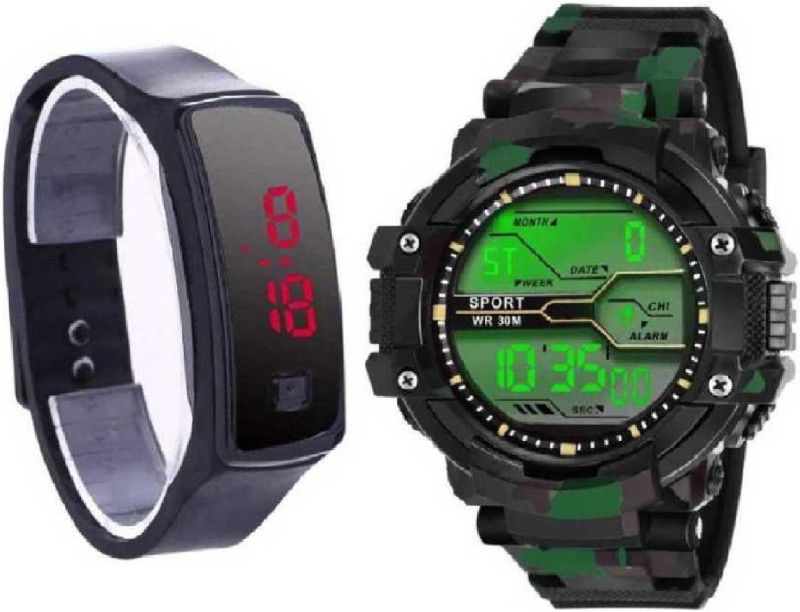 SPORT-5K4 New Digital Military Collection Combo Watch Digital Watch - For Boys SPORT BLACK-5K4 New Standard Digital Military Collection Combo Watch Crazy Design For This Festival Digital Watch - For Men