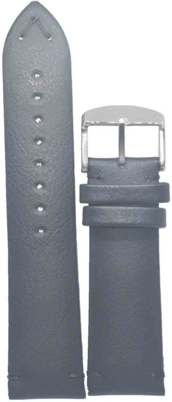 KOLET BLACK STICH BLACK COLOUR 22 mm Synthetic Leather Watch Strap  (Black)
