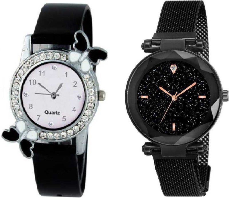 Watch - For Girls watch Analog Watch - For Girls Luxury Royal Mesh Magnet Buckle Butterfly Starry sky Quartz Watches For girls Fashion Clock Analog Watch - For Girls