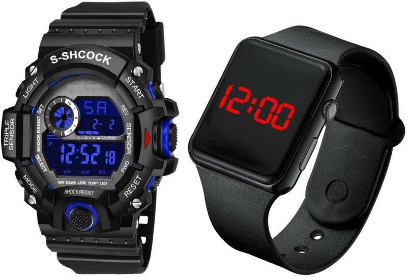 Alarm/Day-Date Multi functional(Pack of 2) Digital Watch - For Men S-90 SQR Digital Combo