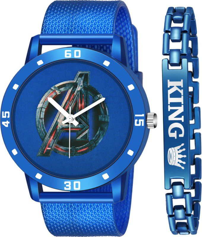 Analog Watch - For Boys BLUE AV+BLUE KING BR 1 NEW DESIGNER WATCH AND ONE KING BR COMBO FOR MEN AND BOYS
