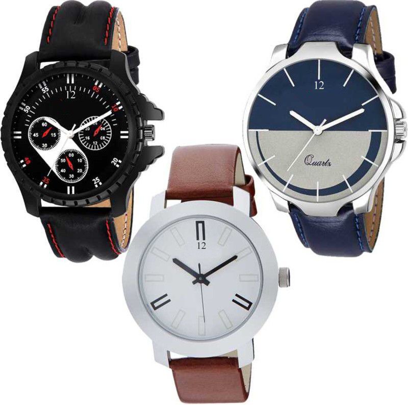 Analog Watch - For Men FL130171 Stylish Multi Color Leather Strap