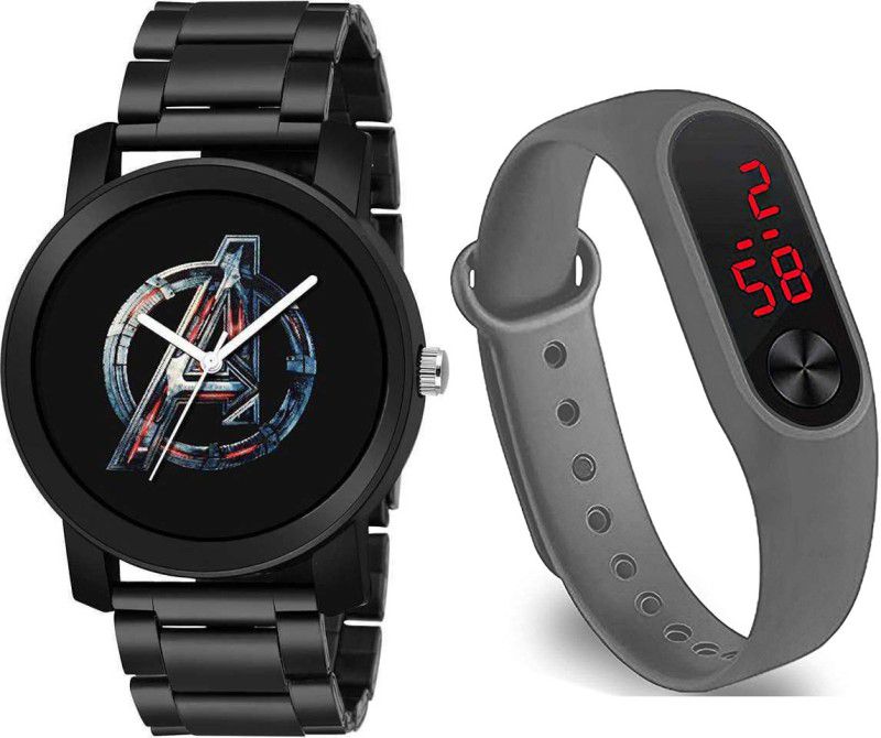 Analog-Digital Watch - For Boys Avenger dial metal belt and digital watch for men and watch for boys