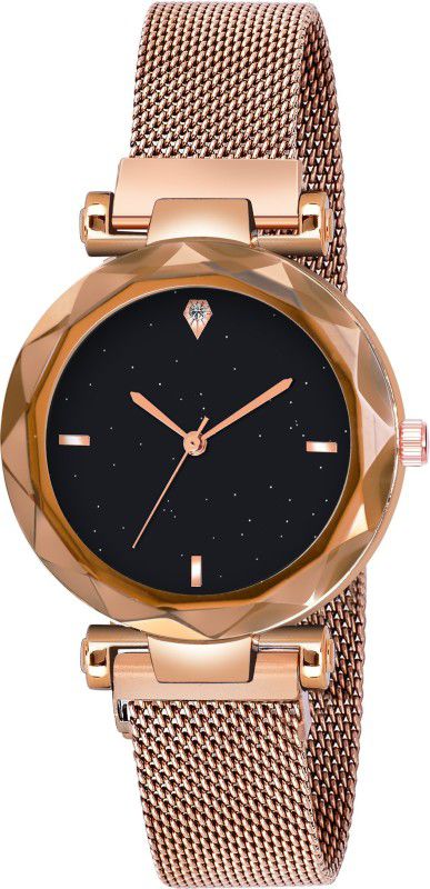 Analog Watch - For Girls Stylish Luxury Gold Mesh Magnet Buckle Quartz Watches(450)