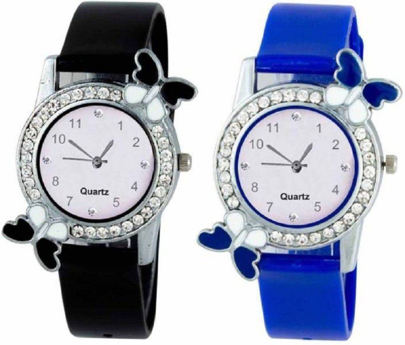 Analog Watch - For Girls Blue and Black Butterfly still combo (2 pack ) watches for girls