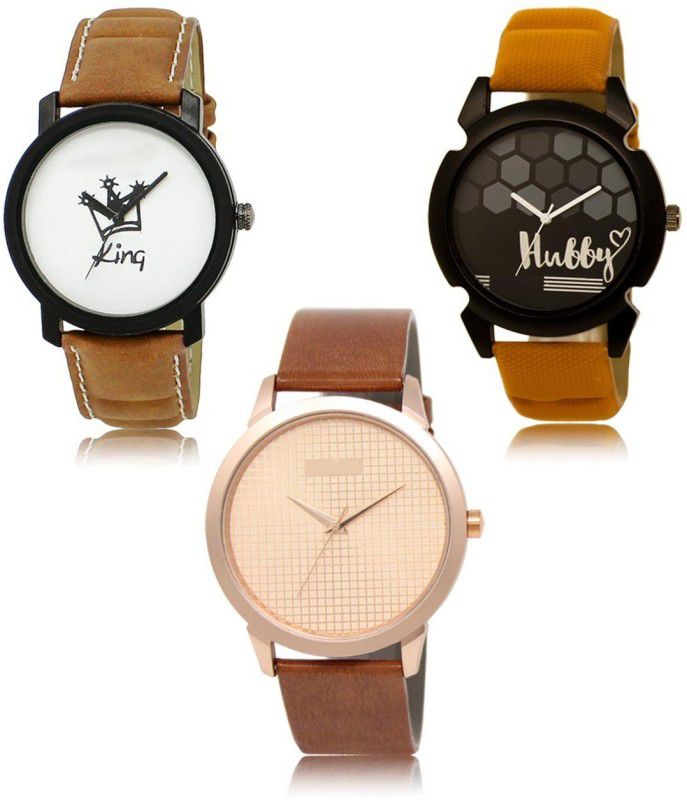 Stylish Attractive Professional Designer Combo Analog Watch - For Men LR-18-32-34 Hot Selling Premium Quality Collection Latest Set of 3
