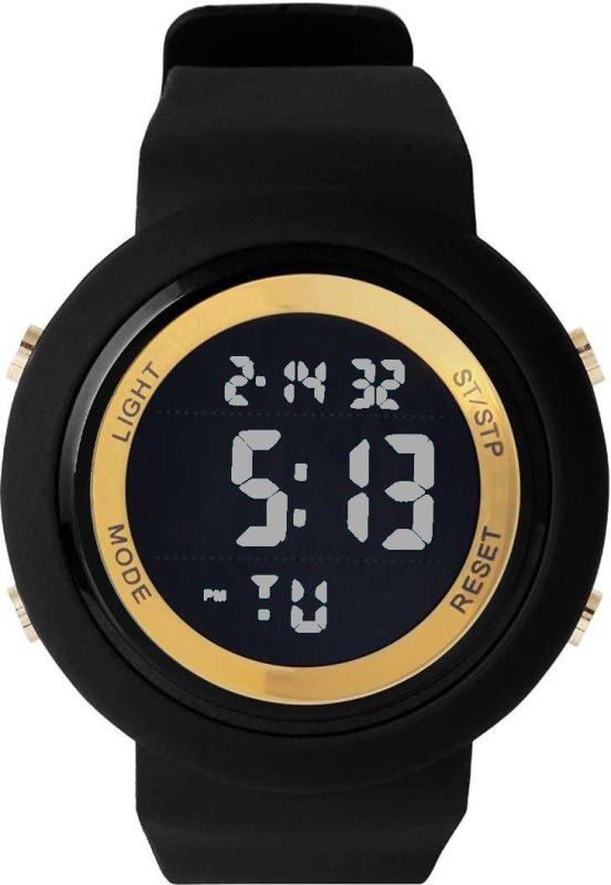 Full Black golden ring Digital Watch - For Boys Sporty Gym Fit Watch 01