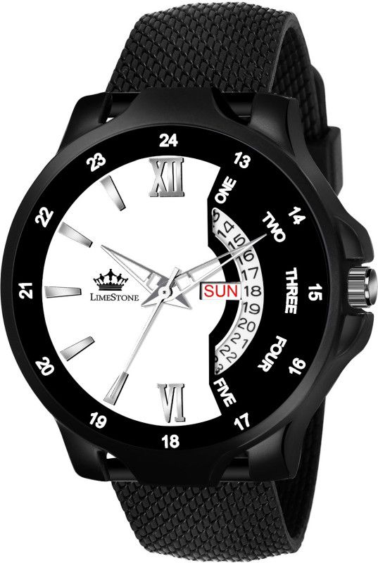 Mesh Strap Day and Date Functions All Black Quartz Analog Watch - For Men LS2910