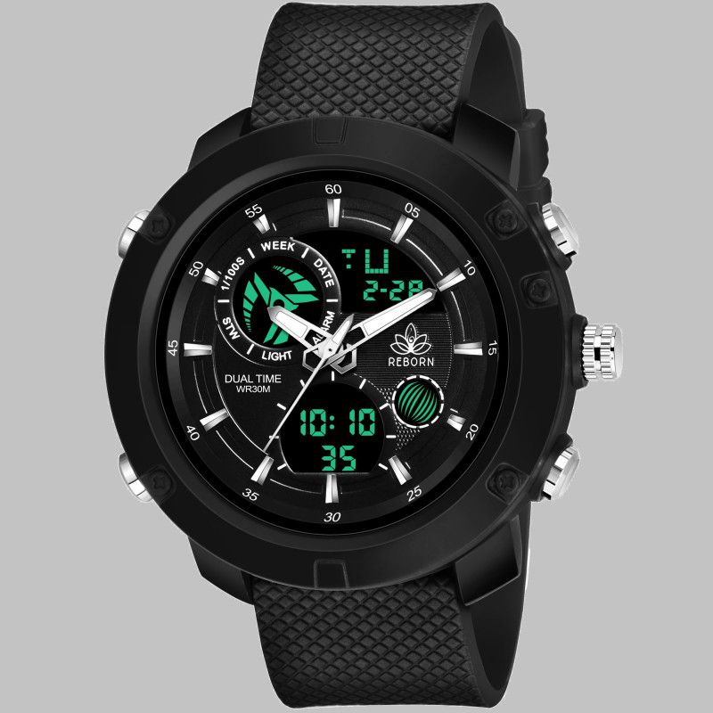 9063-Sports Dual time Multifunctional Chronograph Analog-Digital Watch - For Men BL000037A