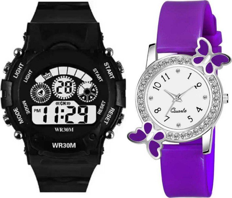 Analog-Digital Watch - For Boys & Girls BLACK-PU (EDC-426) NEW COLLECTION OF ATTRACTIVE ANG-DIG WATCHES FOR GIRLS & BOYS