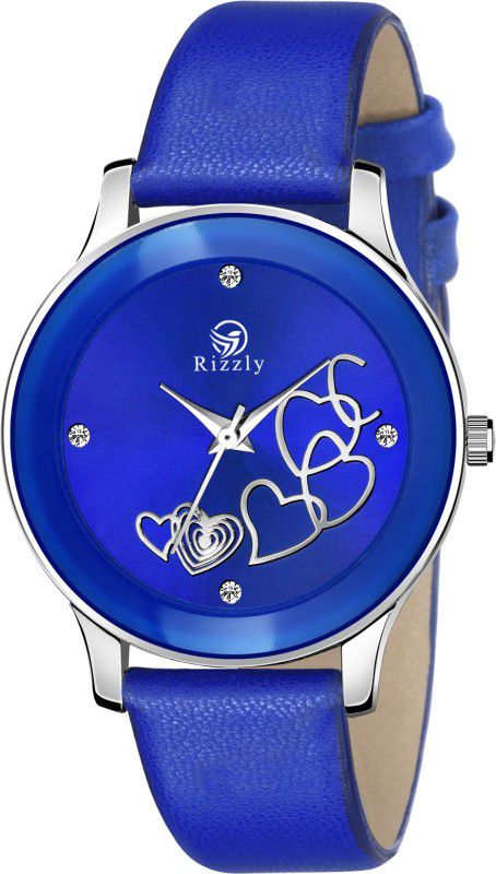 Designer Analog Watch - For Girls 122-Blue Diamond Studded