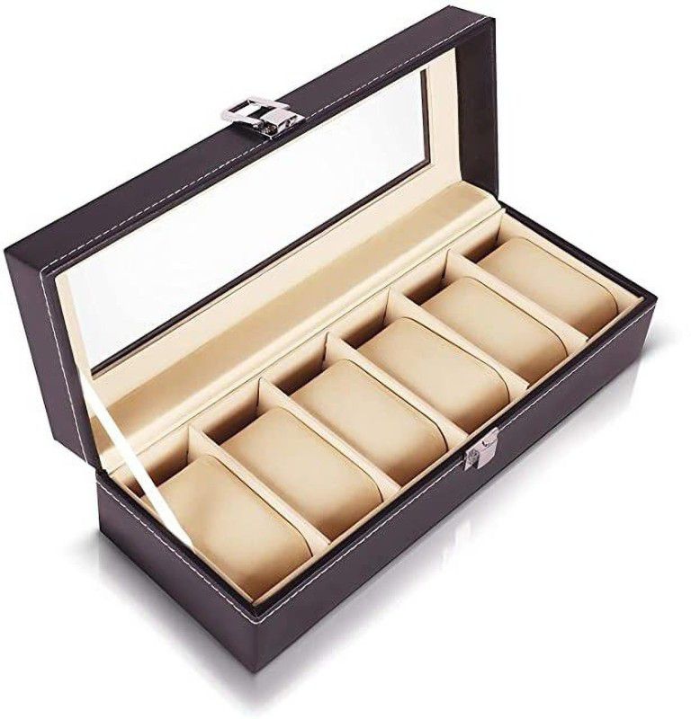 Watch boxes 6 slot Watch Box  (Multicolor, Holds 6 Watches)