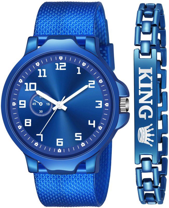 Matt Finish And One Attractive Analog Watch - For Boys KJR_562 King Blue