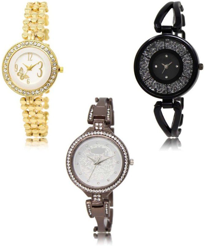 Latest Set of 3 Stylish Attractive Professional Designer Combo Analog Watch - For Women LR-203-211-236 Premium Quality Collection