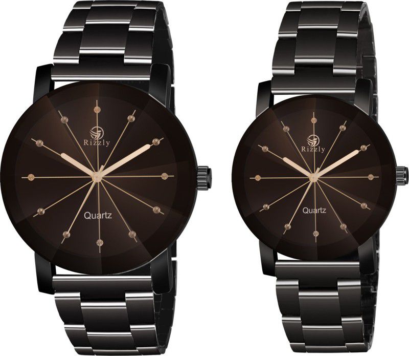 Analog Watch - For Couple Linear Designed Magnet Belt Couple Watch