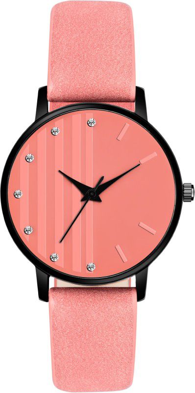 Peach Color Leather Belt Women Analog Watch - For Girls PW5170