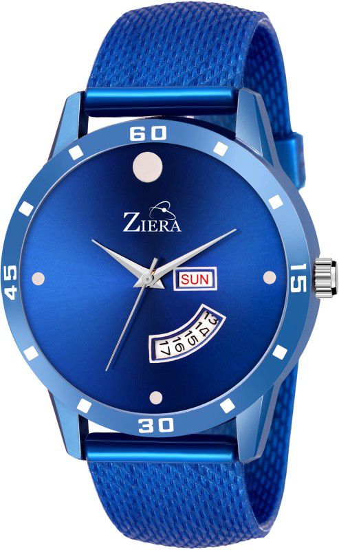 Mesh Strap all Blue Quartz Boys Day and date watch blue dail office watch Analog Watch - For Men ZR 611