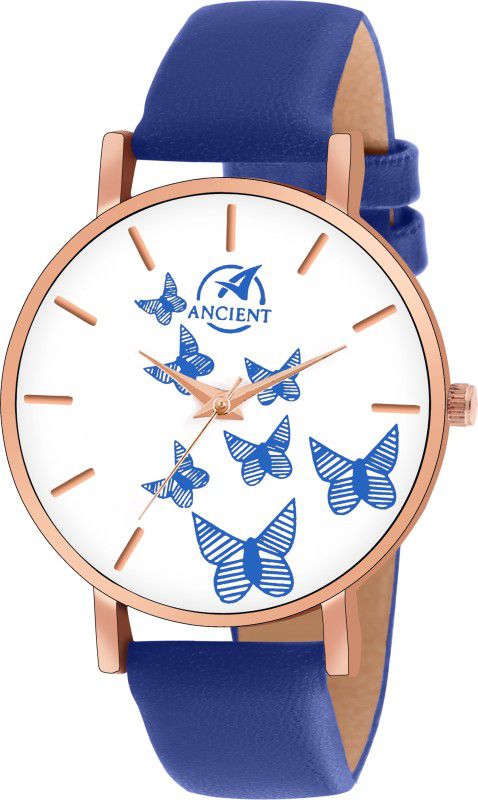 Analog Watch - For Girls Crystal Blue Flower For Girls And Women