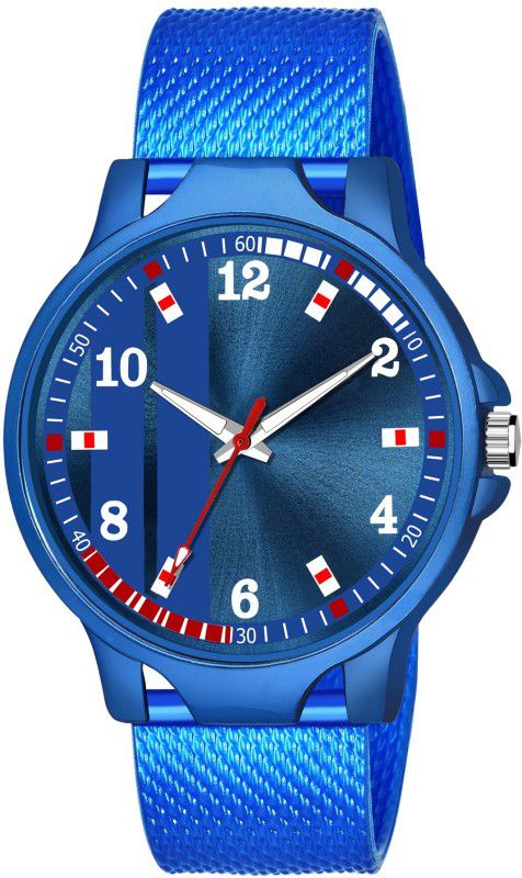 Analog Watch - For Boys Men_522 New Stylish Pu Blue Strap Watch Analog Watch