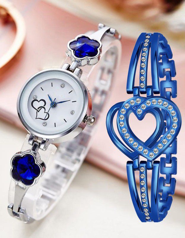 Analog Watch - For Girls Flower Stone With Heart