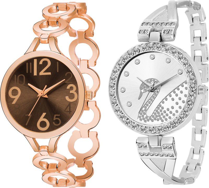 Analog Watch - For Girls Combo pack 2 New Diamond Studded Part-Wedding Adition Analog Watch For Girls & Women BB-07620