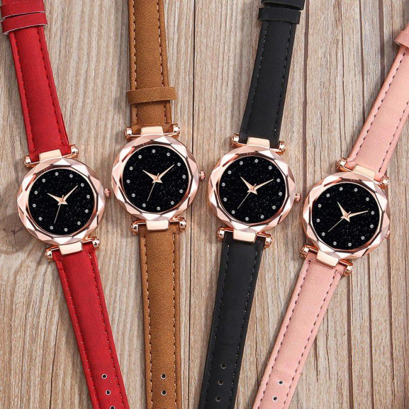 Combo of 4 New Stylish & Attractive Collection For Girls Analog Watch Women Analog Watch - For Women Combo of Watches for Girls New stylish latest 2023 style watch for Girls