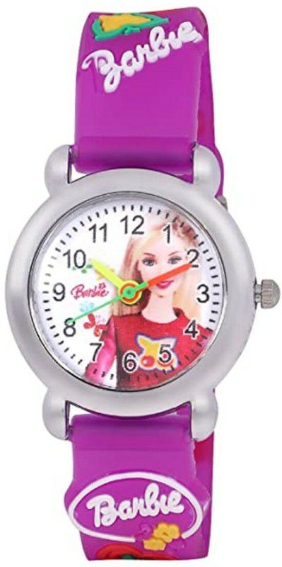 Barbie Collection Purple Watch For - Girls kids Analog Analog Watch - For Girls Kids Cartoon Colletion With Funky Design
