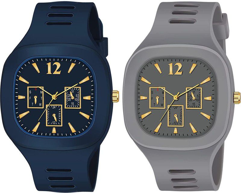 Analog Watch - For Boys (AMC-46)2022 LATEST DESIGN ANALOG BEST LOOKING GRAY & BLUE WATCH FOR MENS & BOYS