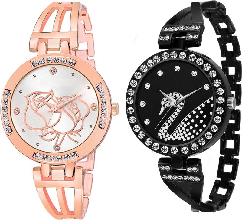 Analog Watch - For Girls Combo pack 2 New Diamond Studded Watch For Girls & Women BB-07652