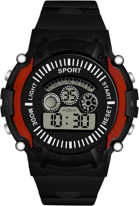 Digital & multifuntion Day and Date Red & Black Dial Men's & Boy's Watch Digital Watch - For Boys & Girls 903RNI02