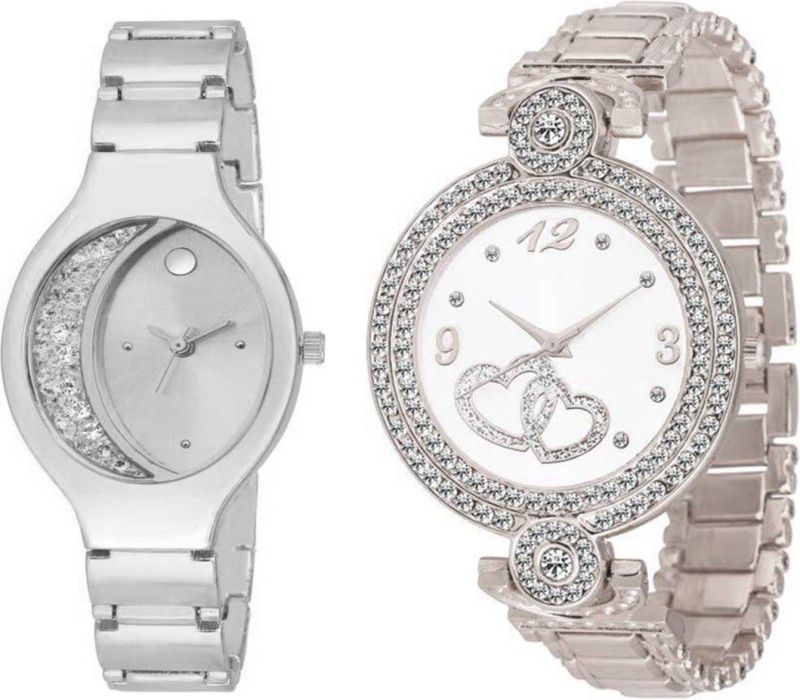 Analog Watch - For Women Combo pack 2 New Diamond Studded Watch For Girls & Women BB-07256