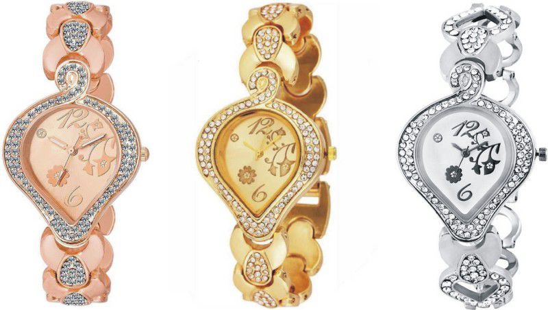 Analog Watch - For Girls Beautiful new design diamond studded bracelet design watch