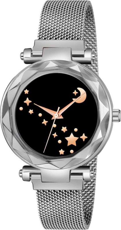 Spsy Letest Star Magnetic Silver Watch For Girls Analog Watch - For Girls