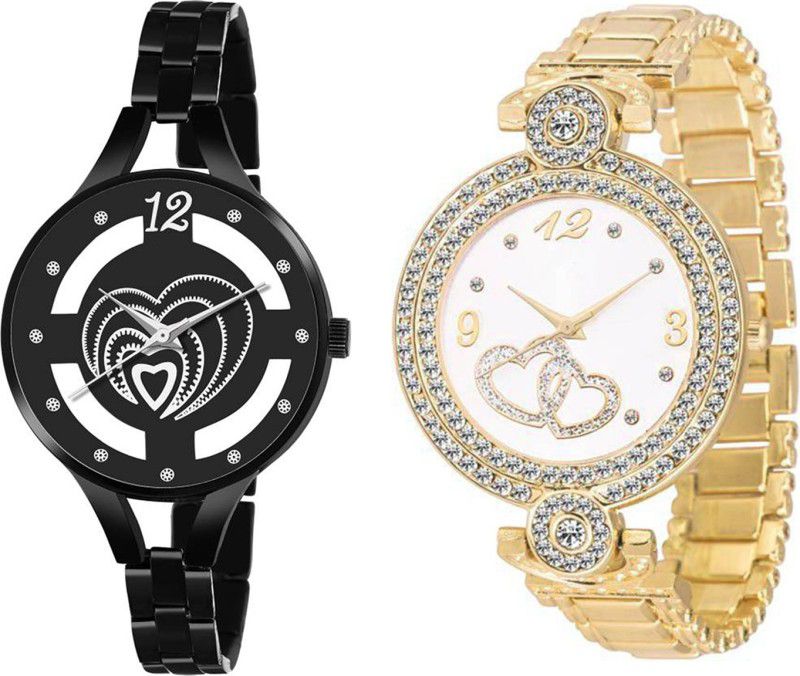 Analog Watch - For Women Combo pack 2 New Diamond Studded Part-Wedding Adition Analog Watch For Girls & Women BB-07203