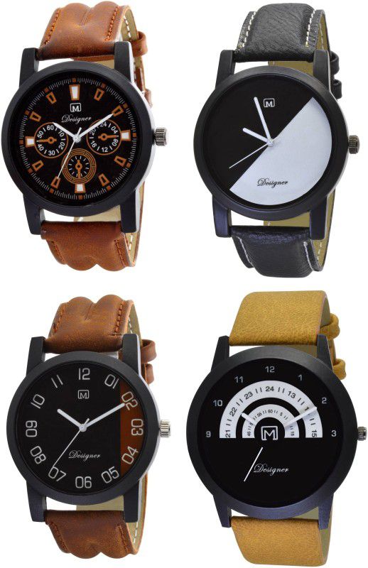 Analog Watch - For Men Analogue Combo pack of 4 Multicolor Dial Watch for Boys & mens Om-175