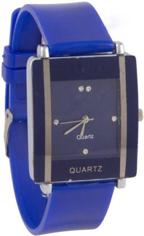 Analog Watch - For Girls Blue square shape simple and professional women