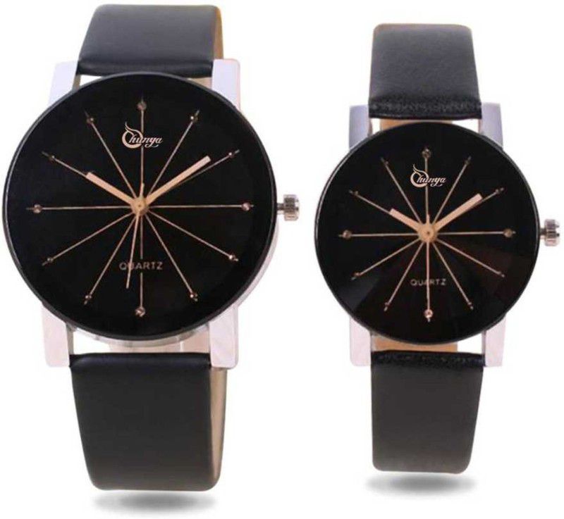 NEW LEATHER CRYLEAL COUPLE SEP Analog Watch - For Couple BFW-083