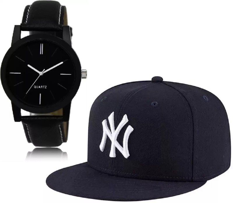 TODAY GENERATION FOR MEN'S AND BOY'S Analog Watch - For Men NEW STYLISH NEW SERIES NEW COMBO WATCH-01+CAP-01 ANALOG GENUINE LEATHER + NY HIP HOP WHITE NY EMBROIDERY
