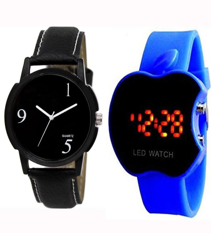 Stylish Professional Analog Watch - For Boys & Girls latest design Black color dial analogue and digital combo watch for boys, leather belt watch for men
