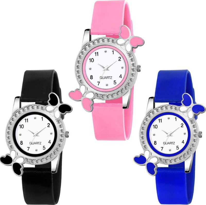Analog Watch - For Girls K-413N71K New combo of trending butterfly on case watch for Girls
